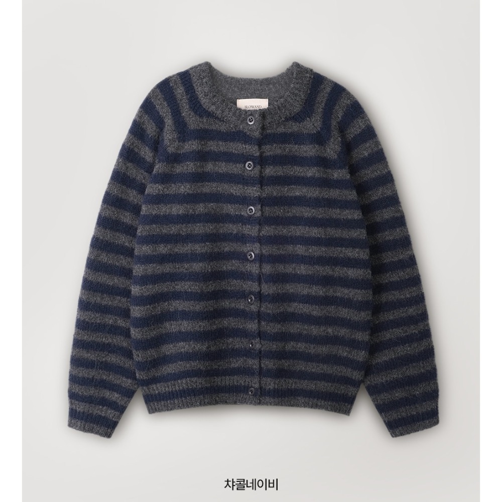 同色系條紋厚針織外套 cardigan 2色 / 치코 톤온톤 스트라이프 도톰가디건-規格圖11