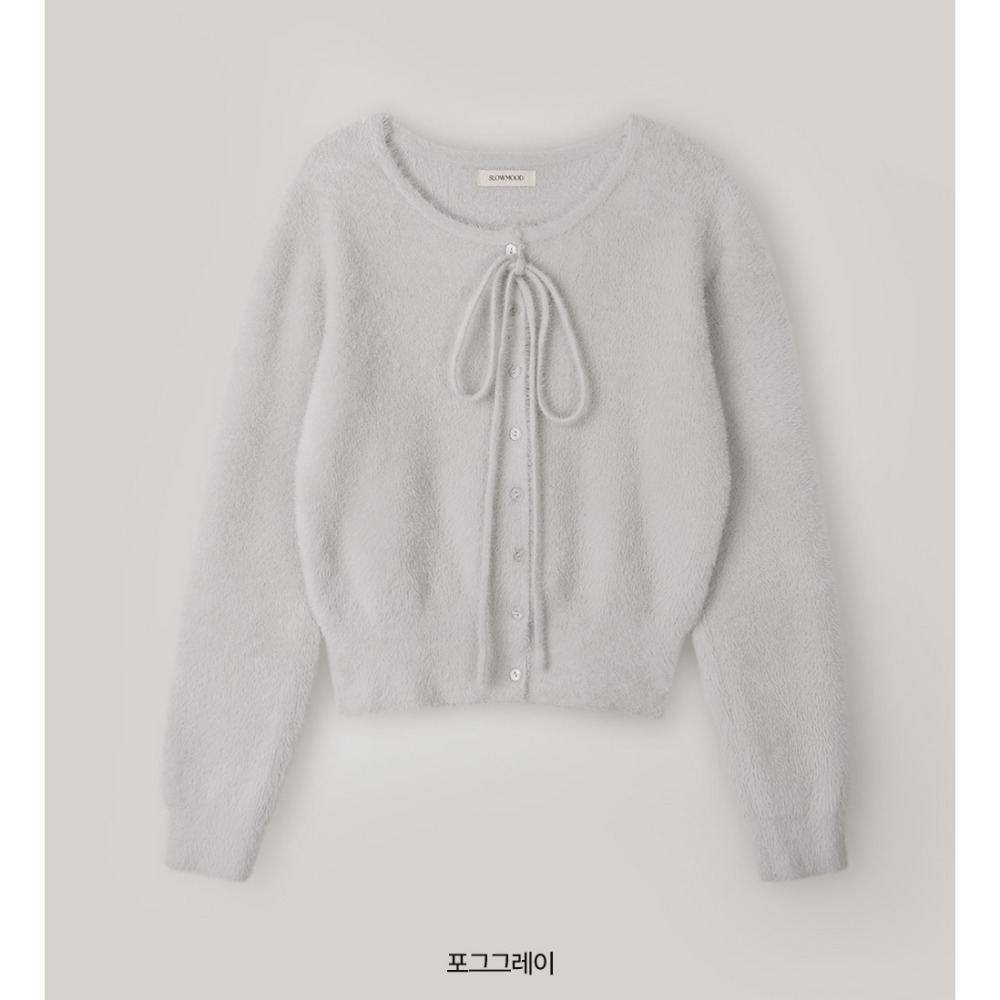 綁帶毛絨絨針織外套 cardigan 4色 / 데이니 스트랩 퍼가디건-規格圖11