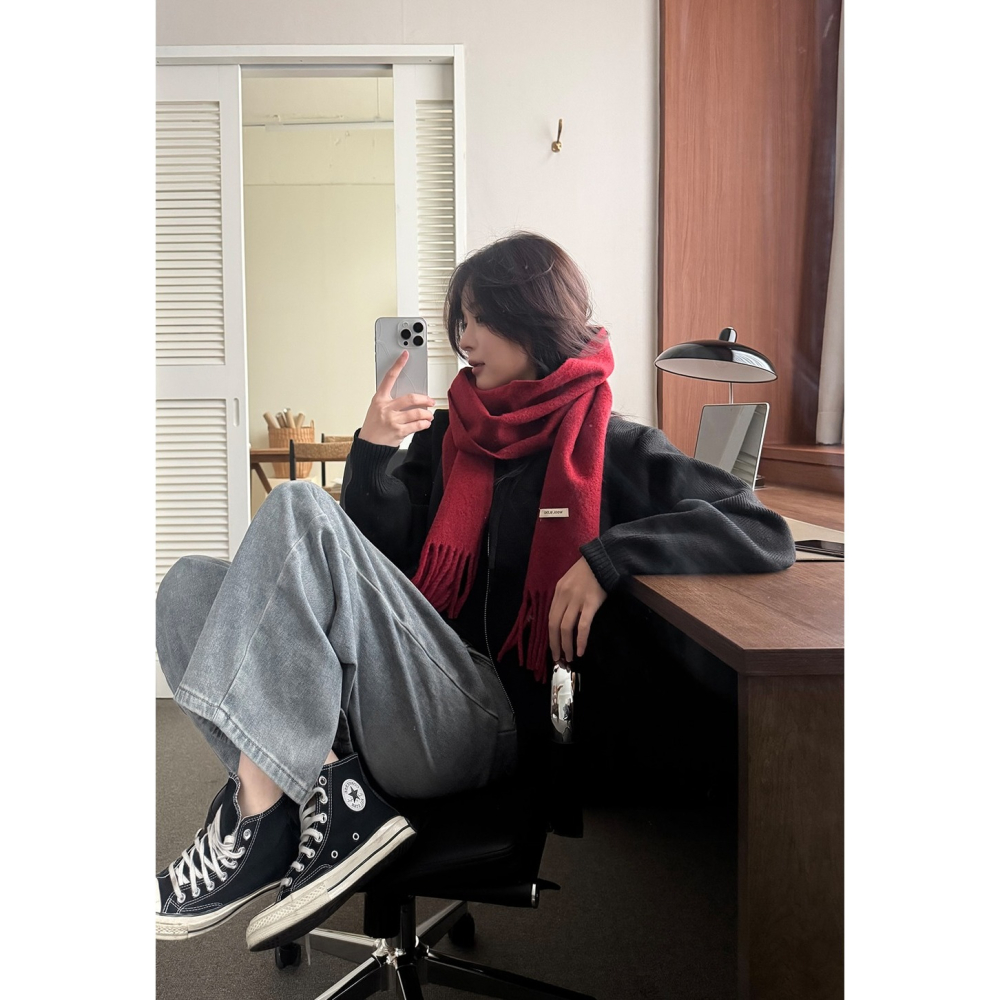 中短版針織連帽外套 cardigan 4色 / 로지 세미크롭 니트후드집업-細節圖8