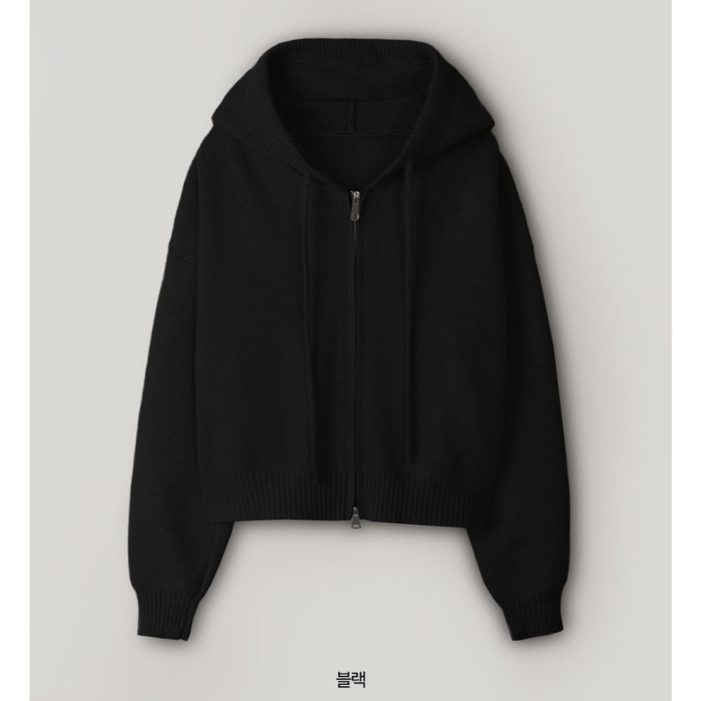 中短版針織連帽外套 cardigan 4色 / 로지 세미크롭 니트후드집업-規格圖11