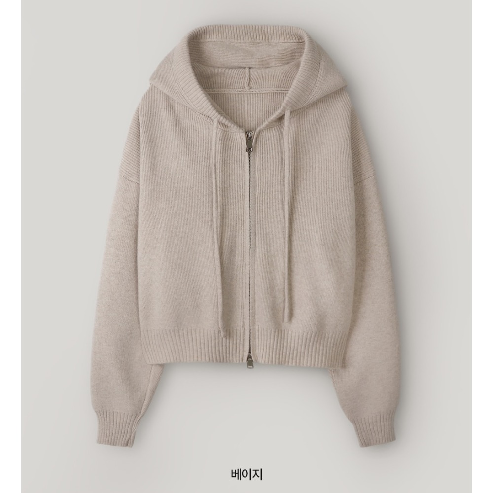 中短版針織連帽外套 cardigan 4色 / 로지 세미크롭 니트후드집업-規格圖11