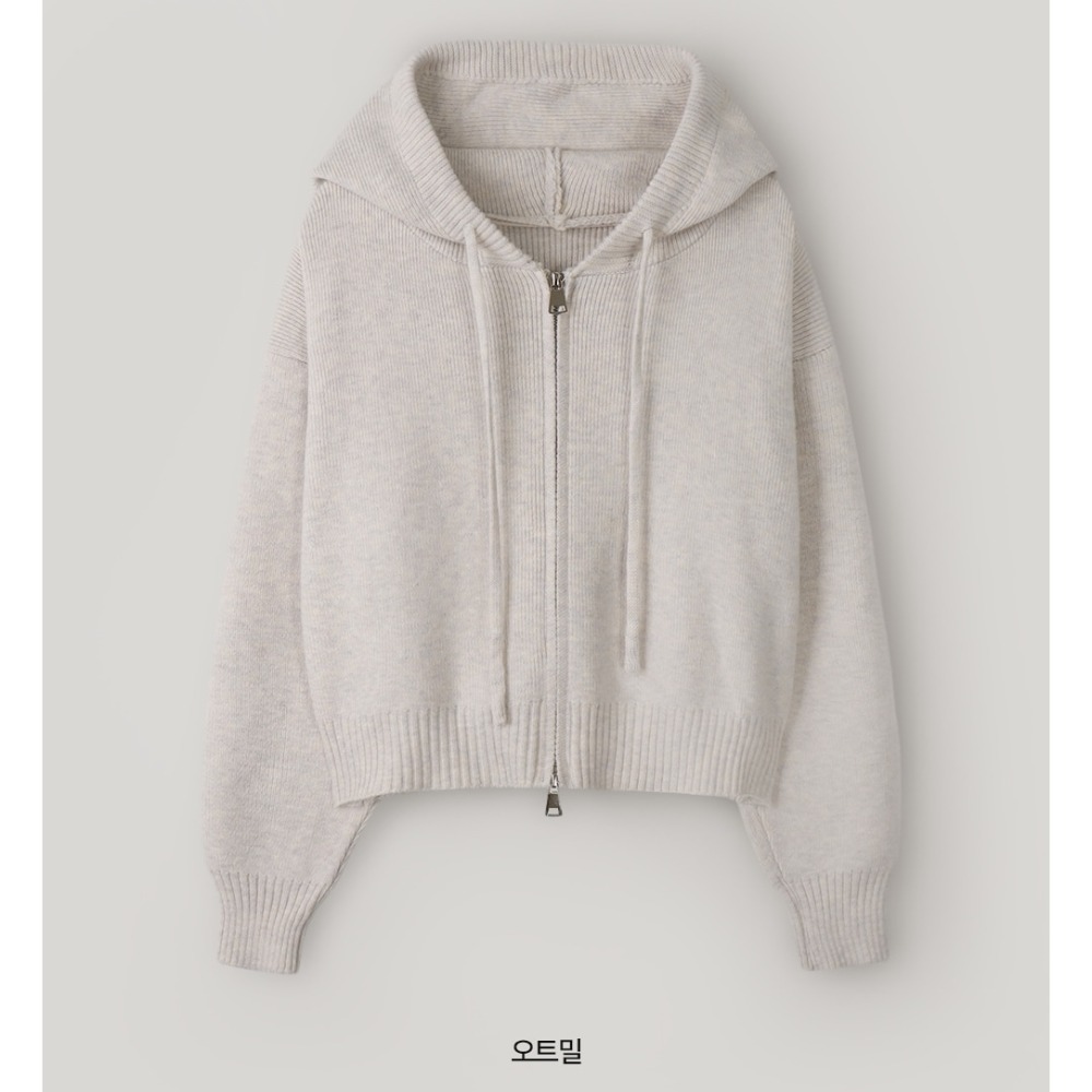 中短版針織連帽外套 cardigan 4色 / 로지 세미크롭 니트후드집업-規格圖11