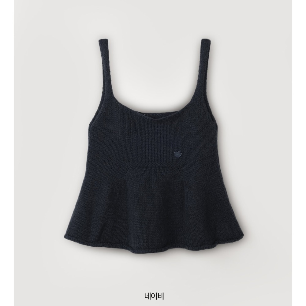 粗勾針織感細肩帶針織背心 sleeveless 2色 / 아브 플레어 니트 뷔스티에-規格圖11