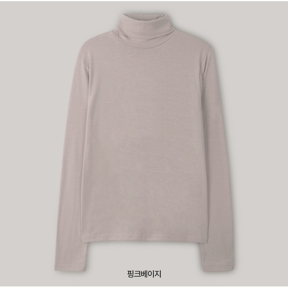 買1送1☃ 正韓製內刷毛高領上衣 tee 11色 / slowand 쫀쫀기모 터틀넥 티셔츠-規格圖11