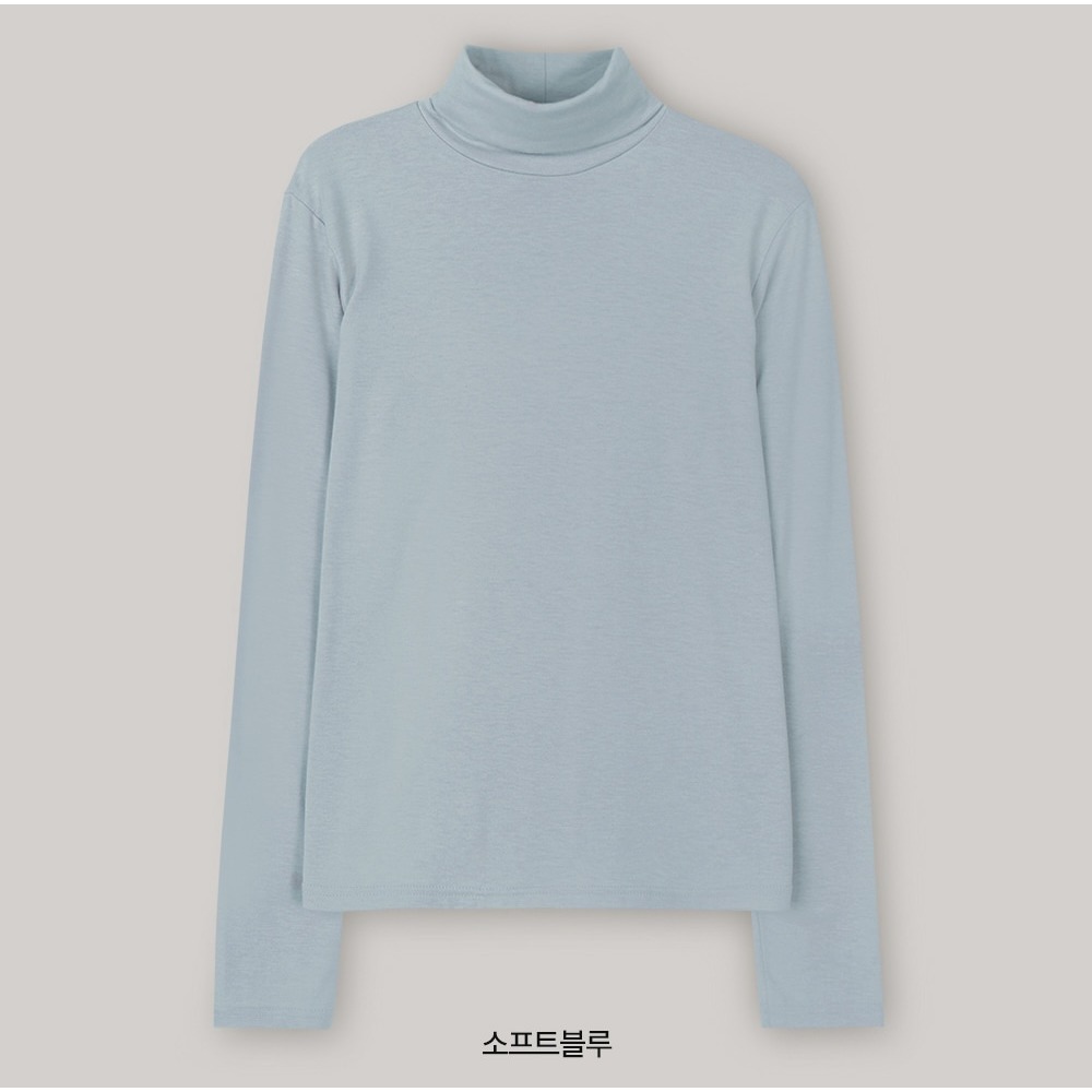 買1送1☃ 正韓製內刷毛高領上衣 tee 11色 / slowand 쫀쫀기모 터틀넥 티셔츠-規格圖6