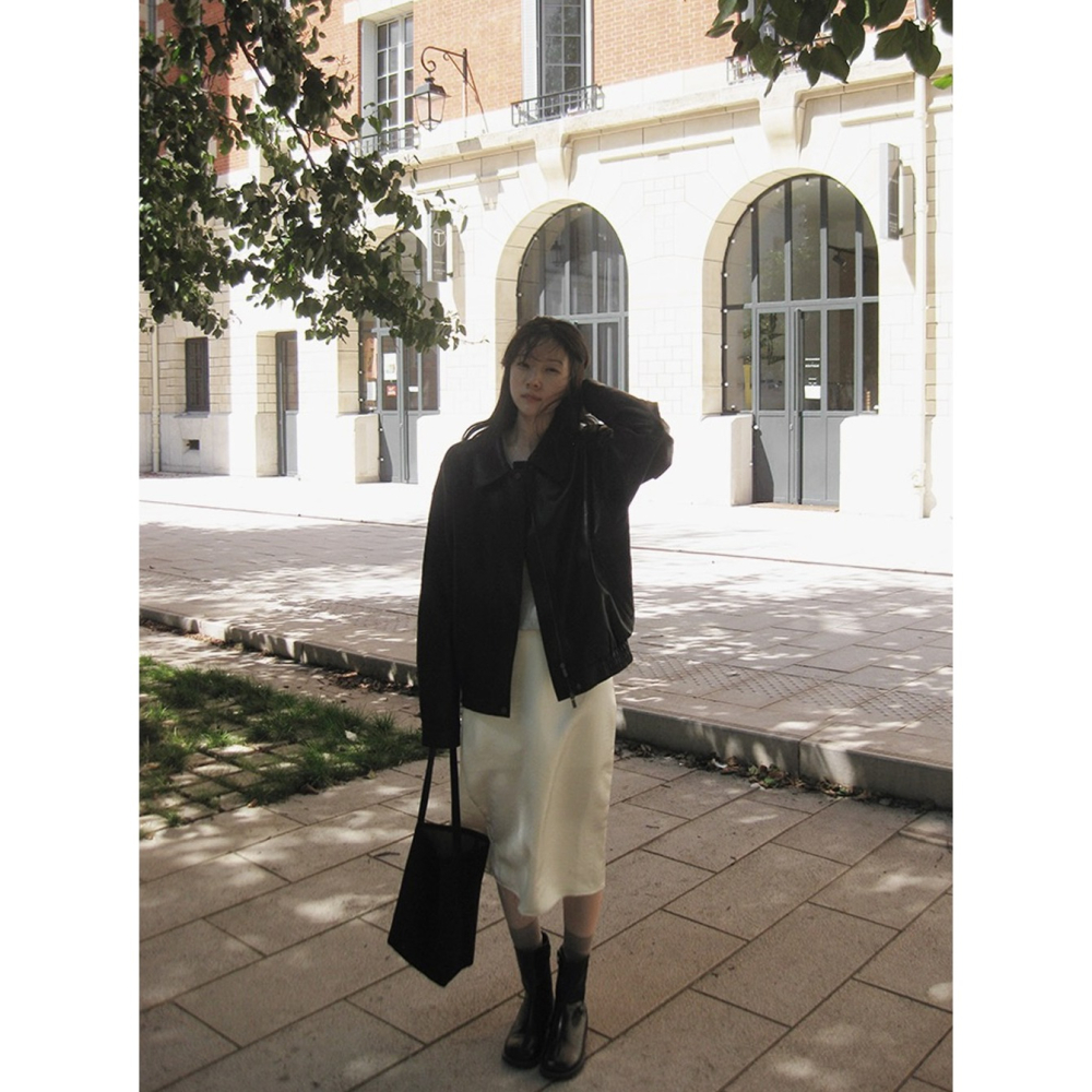 寬鬆廓形仿皮質飛行外套 slowand 비전 오버핏 레더 블루종자켓 & 패딩-細節圖6