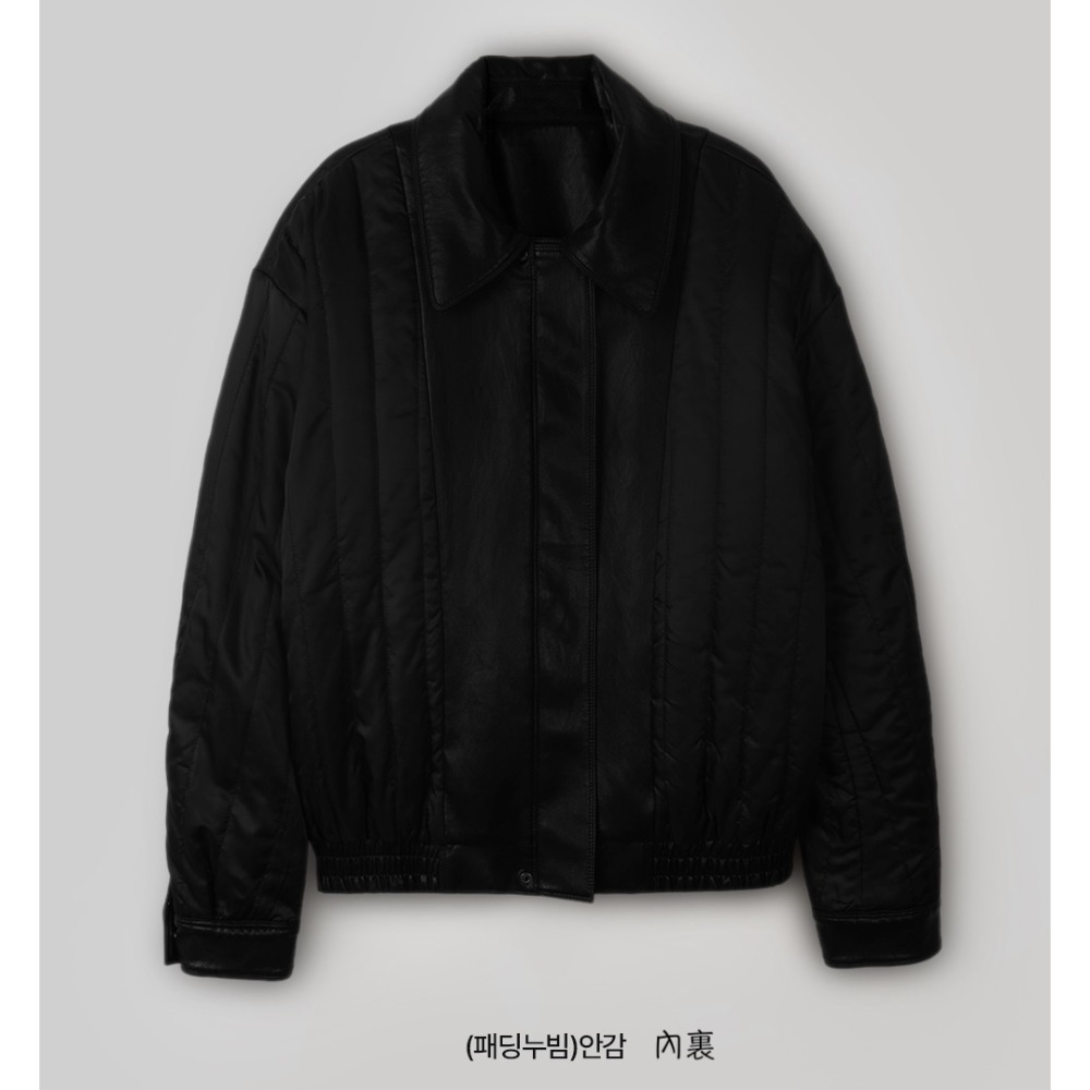 寬鬆廓形仿皮質飛行外套 slowand 비전 오버핏 레더 블루종자켓 & 패딩-規格圖11