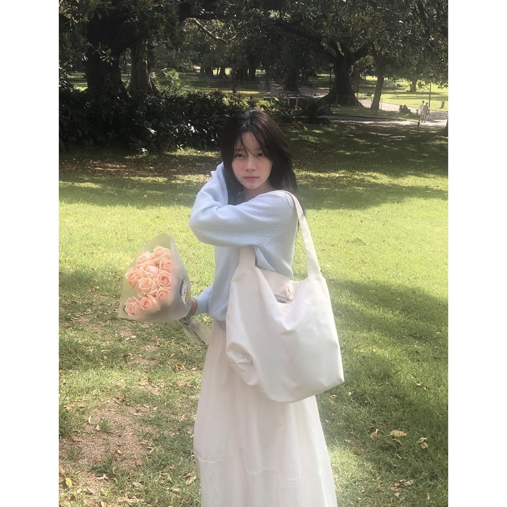 日常感萬能鬆緊腰長裙 skirt 2色 / slowand 프론트라인 데일리 롱스커트-細節圖4