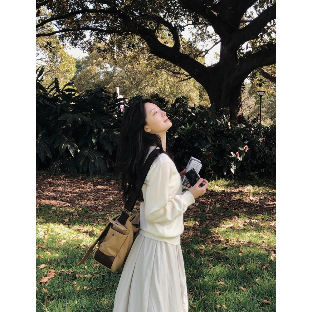 日常感萬能鬆緊腰長裙 skirt 2色 / slowand 프론트라인 데일리 롱스커트-細節圖11