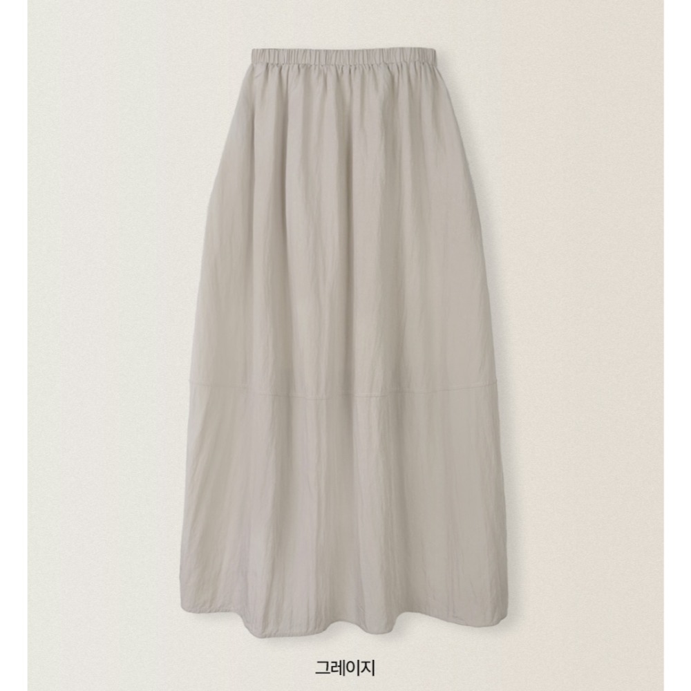 日常感萬能鬆緊腰長裙 skirt 2色 / slowand 프론트라인 데일리 롱스커트-規格圖11