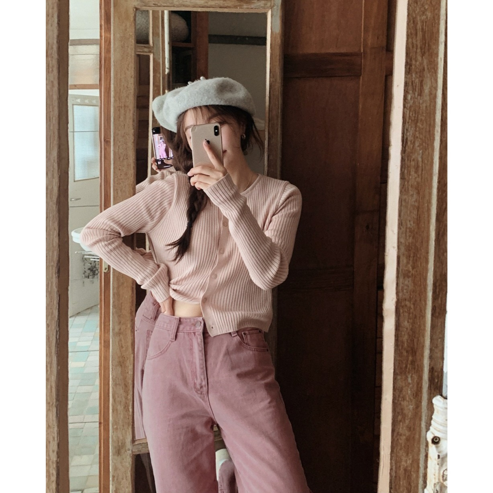 正韓製Today系列柔霧粉牛仔褲 pants / slowand 투데이 뮤트핑크 다잉데님팬츠-細節圖2