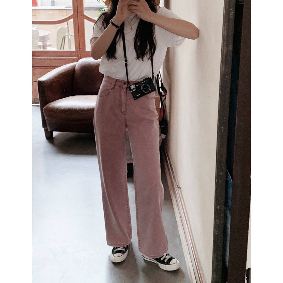 正韓製Today系列柔霧粉牛仔褲 pants / slowand 투데이 뮤트핑크 다잉데님팬츠-細節圖5