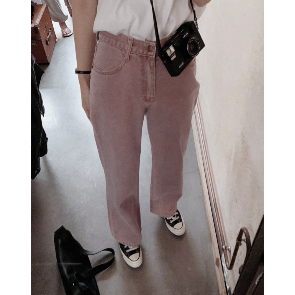 正韓製Today系列柔霧粉牛仔褲 pants / slowand 투데이 뮤트핑크 다잉데님팬츠-細節圖6