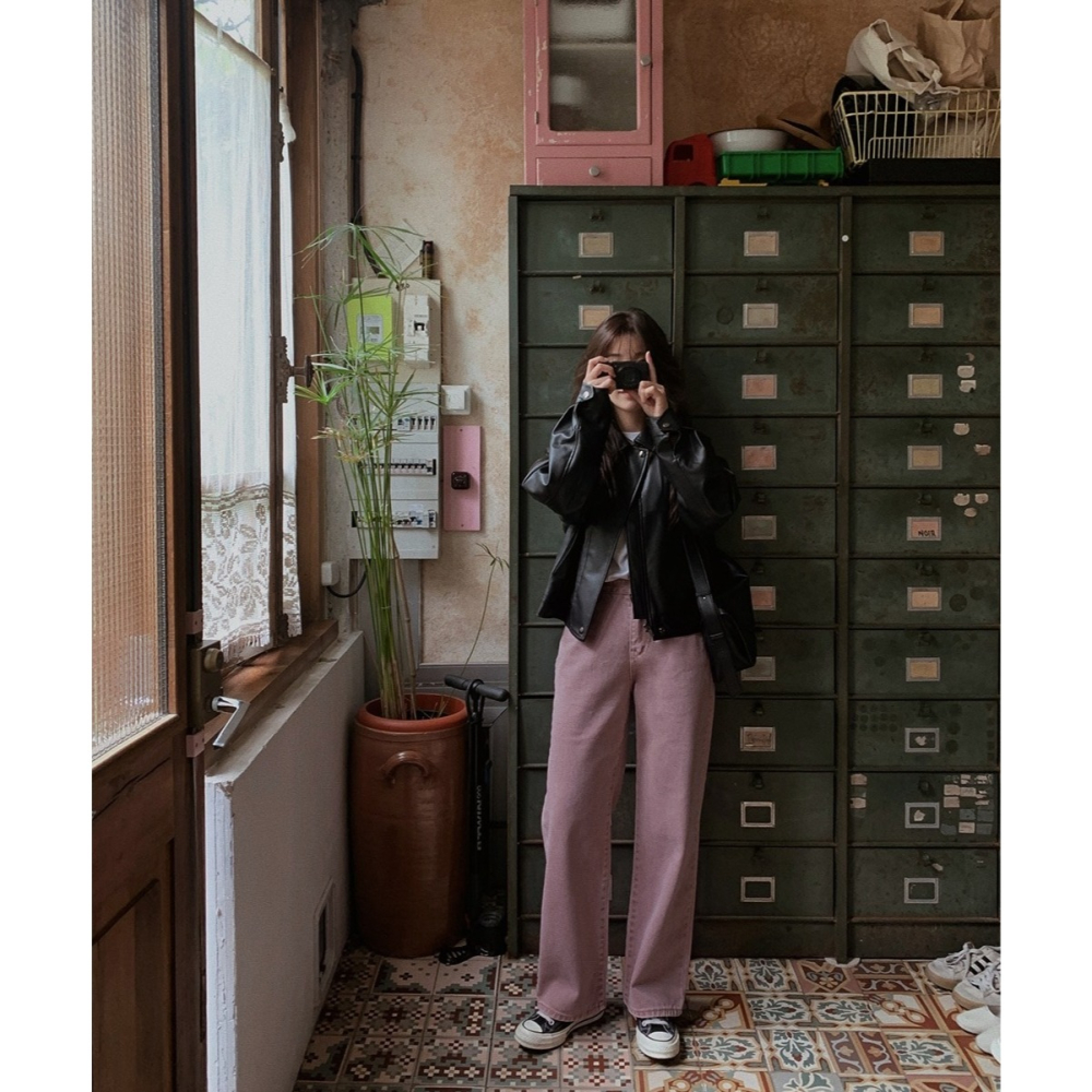 正韓製Today系列柔霧粉牛仔褲 pants / slowand 투데이 뮤트핑크 다잉데님팬츠-細節圖9