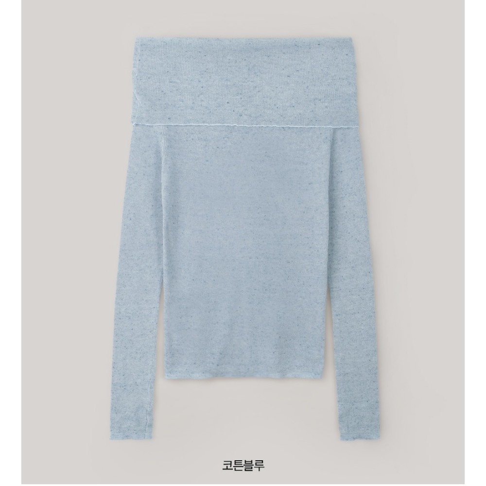 法式一字領柔弱感針織上衣 knit 4色 / 프렌치 오프숄더 여리핏니트-規格圖11