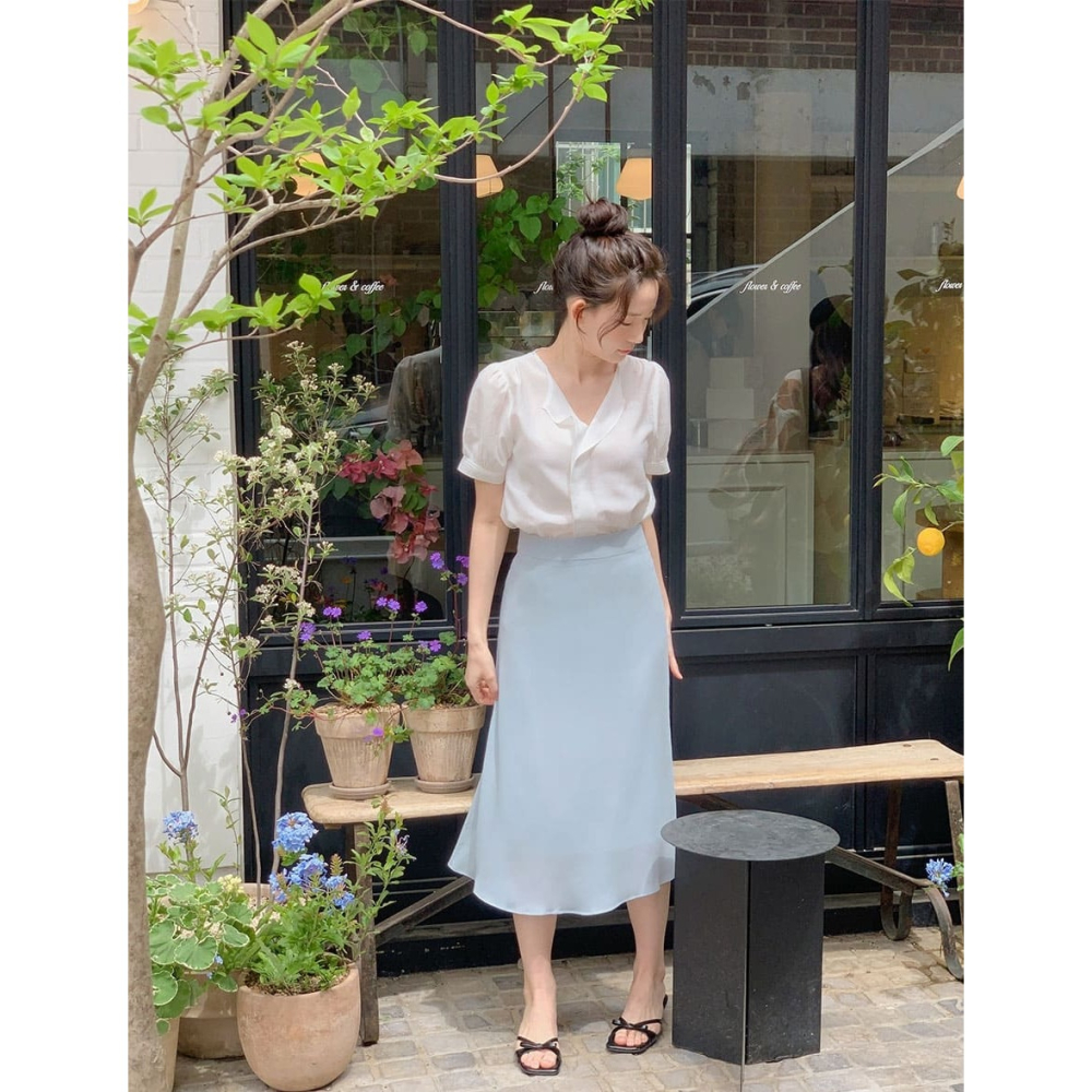 正韓製飄逸線條魚尾裙 cherrykoko 로아 머메이드 스커트-細節圖2