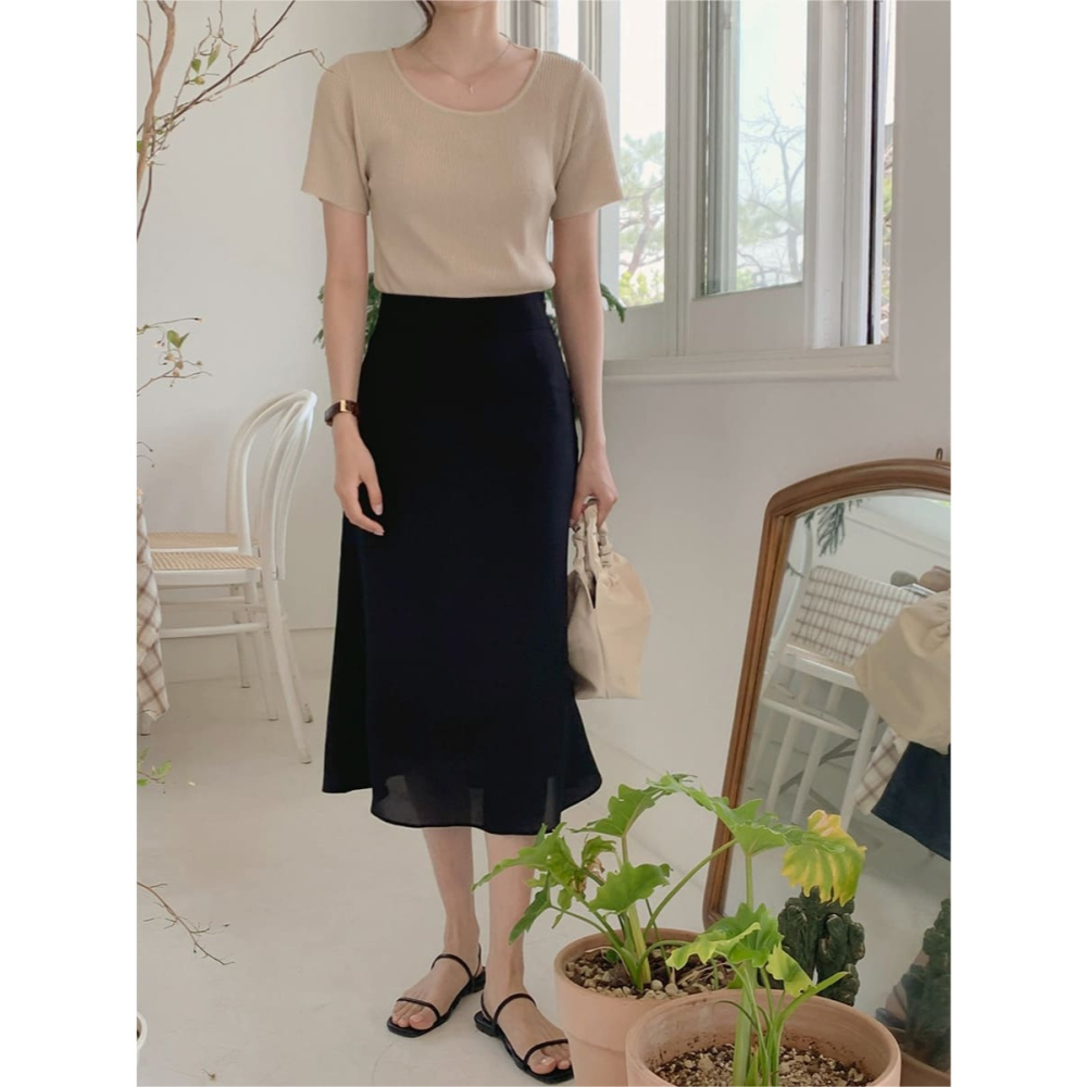 正韓製飄逸線條魚尾裙 cherrykoko 로아 머메이드 스커트-細節圖4