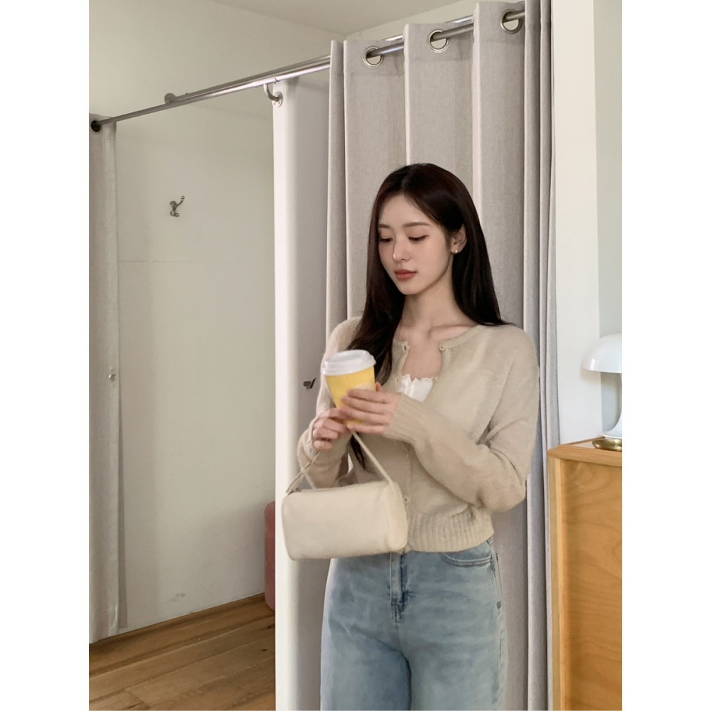 正韓製蓬鬆感微透膚針織外套 cardigan 3色 / cherrykoko 그릭 모헤어 가디건-細節圖7