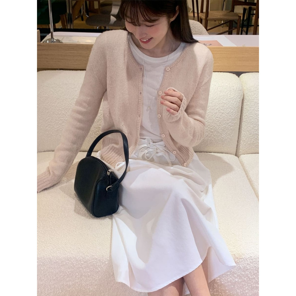 正韓製蓬鬆感微透膚針織外套 cardigan 3色 / cherrykoko 그릭 모헤어 가디건-細節圖8