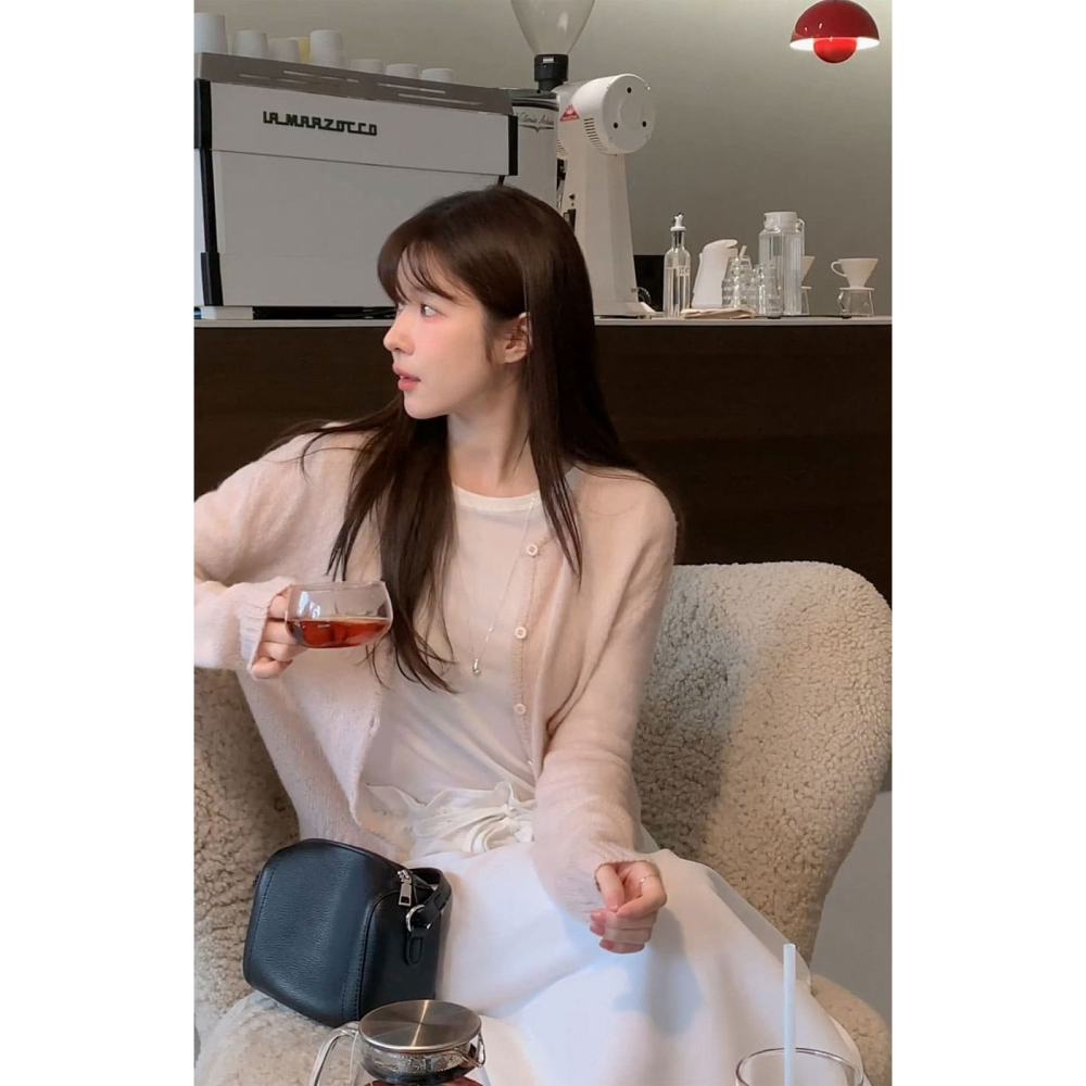 正韓製蓬鬆感微透膚針織外套 cardigan 3色 / cherrykoko 그릭 모헤어 가디건-細節圖11