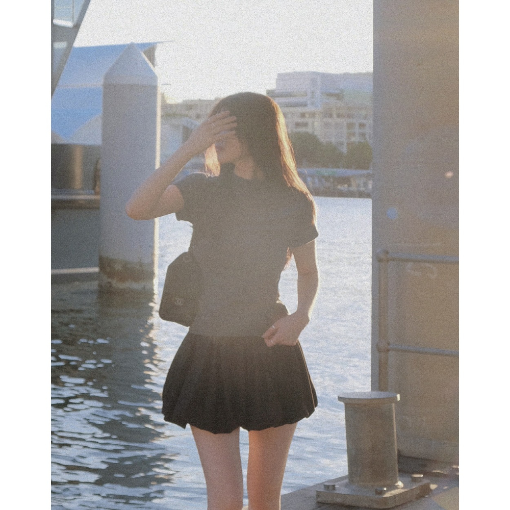 正韓製點點中高領上衣 tee 4色 / slowand 잔잔도트 모크넥 티셔츠-細節圖8