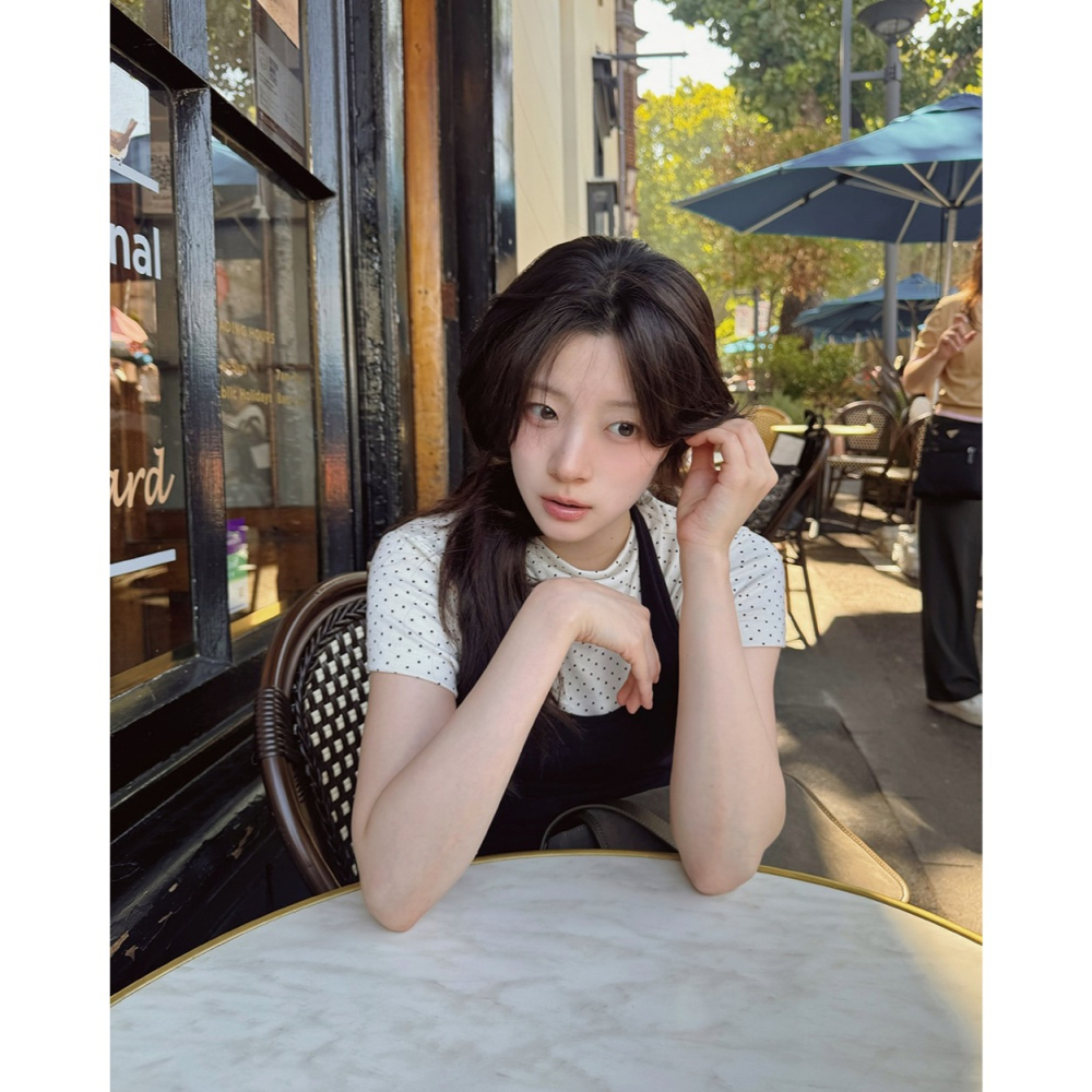 正韓製點點中高領上衣 tee 4色 / slowand 잔잔도트 모크넥 티셔츠-細節圖9