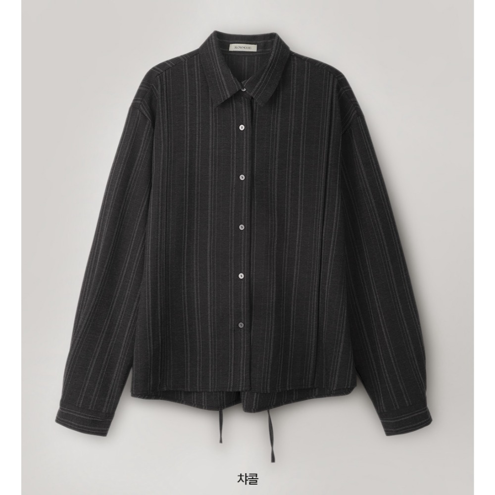 正韓製條紋襯衫半身長裙套裝 two piece 2色 / slowand 애쉬무드 스트라이프 셔츠 & 스커트 투피스-規格圖11