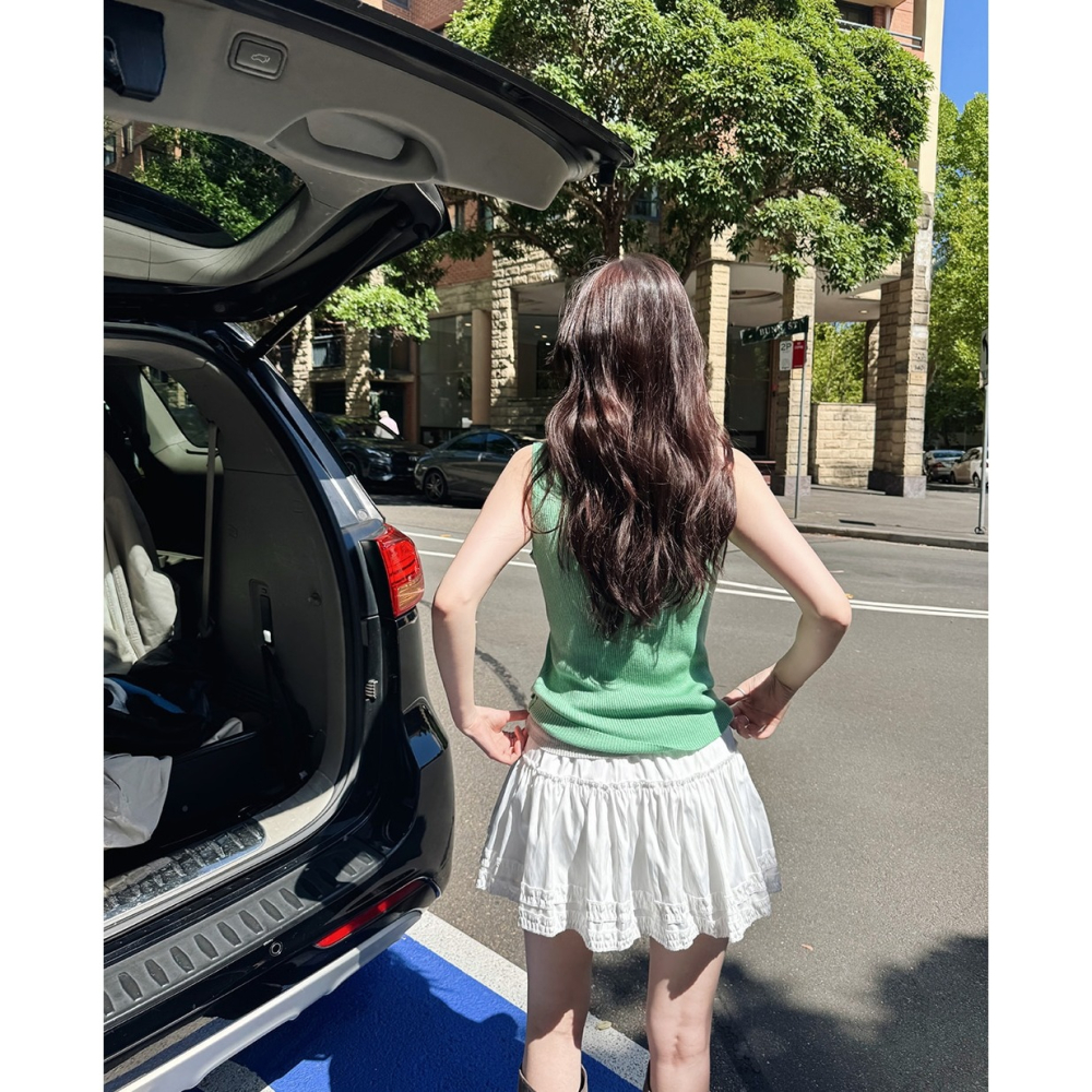 荷葉邊細節短裙 skirt / slowand 自訂款 모네 프릴 미니스커트-細節圖3