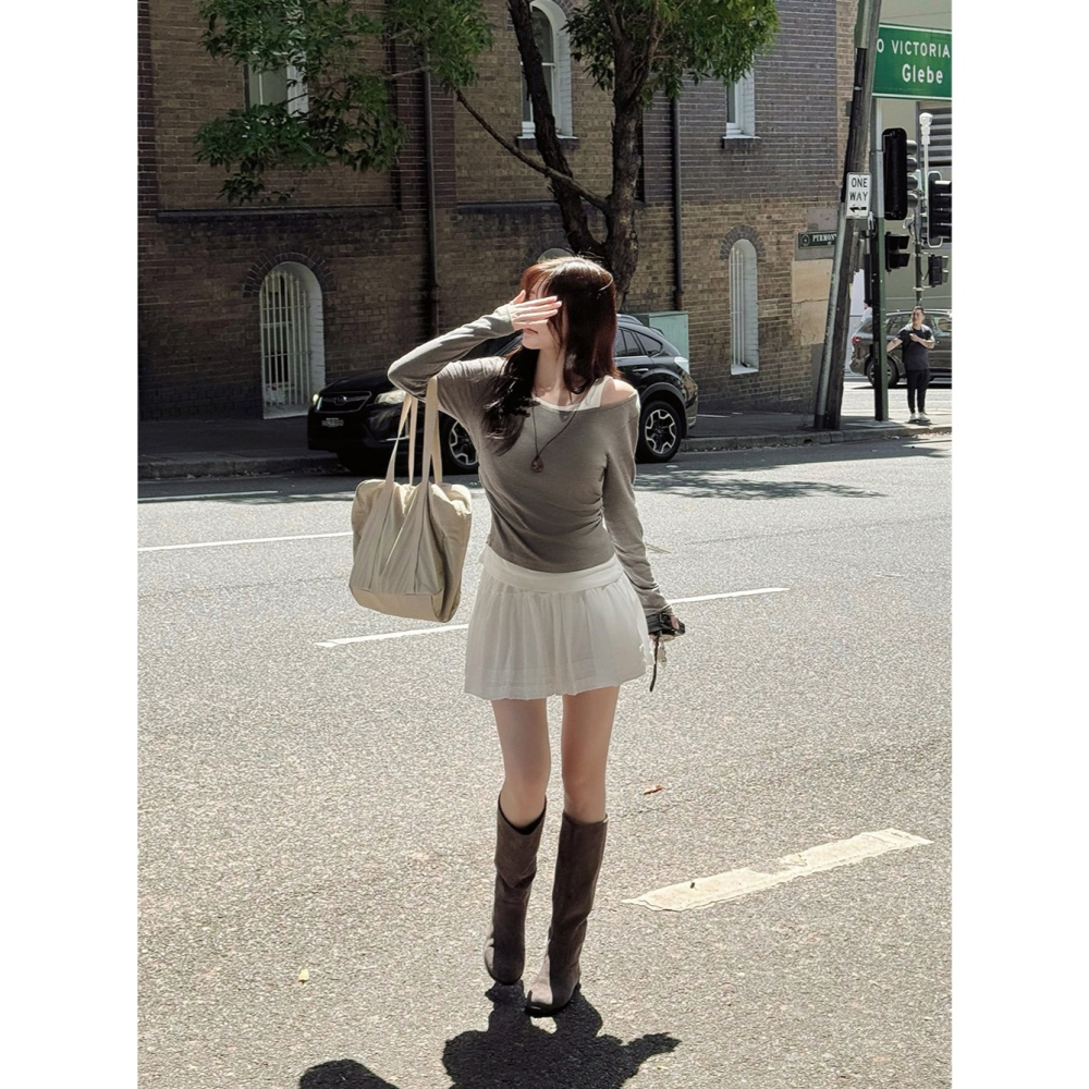 荷葉邊細節短裙 skirt / slowand 自訂款 모네 프릴 미니스커트-細節圖6