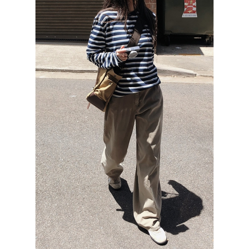 正韓製三色調條紋大學T tee 3色 / slowand 쓰리톤 스트라이프 맨투맨티셔츠-細節圖2