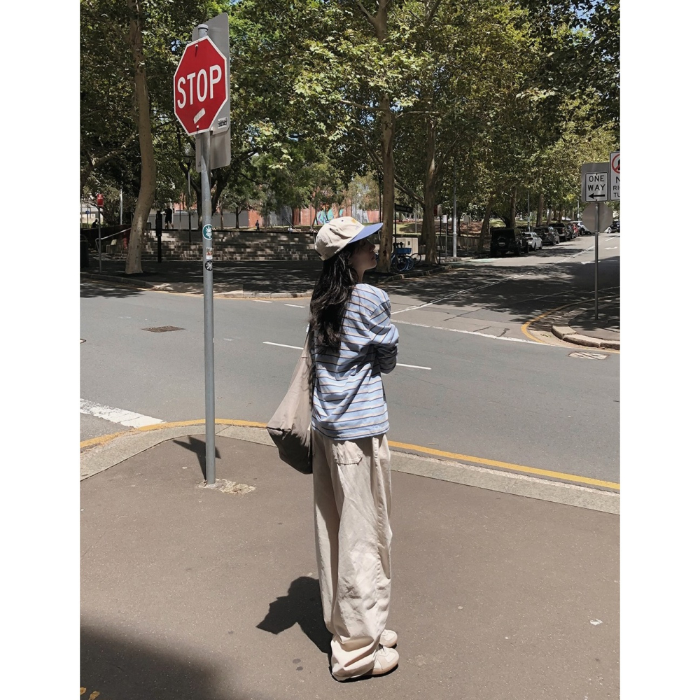 正韓製三色調條紋大學T tee 3色 / slowand 쓰리톤 스트라이프 맨투맨티셔츠-細節圖6