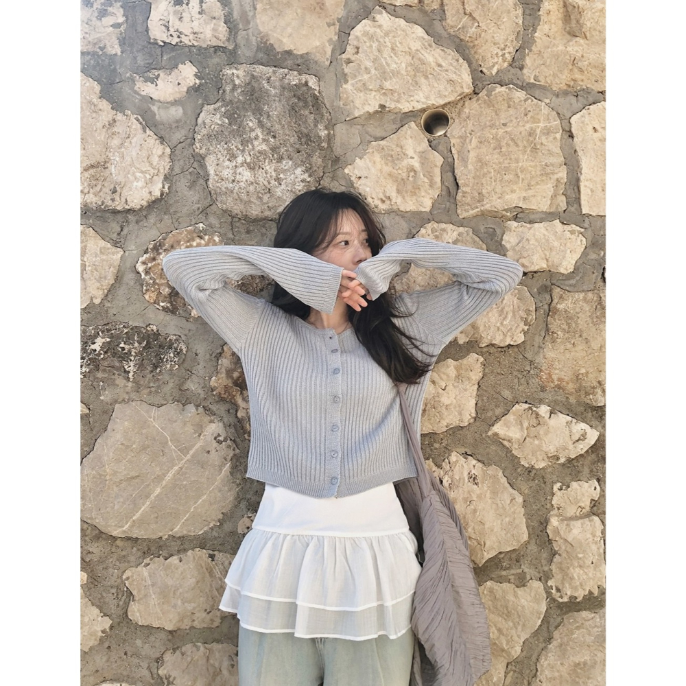 雙層疊穿荷葉邊背心 sleeveless 3色 / slowand 더블 레이어링 프릴나시-細節圖6