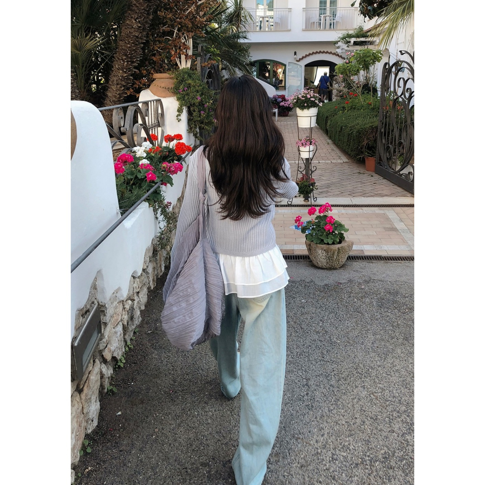 雙層疊穿荷葉邊背心 sleeveless 3色 / slowand 더블 레이어링 프릴나시-細節圖8