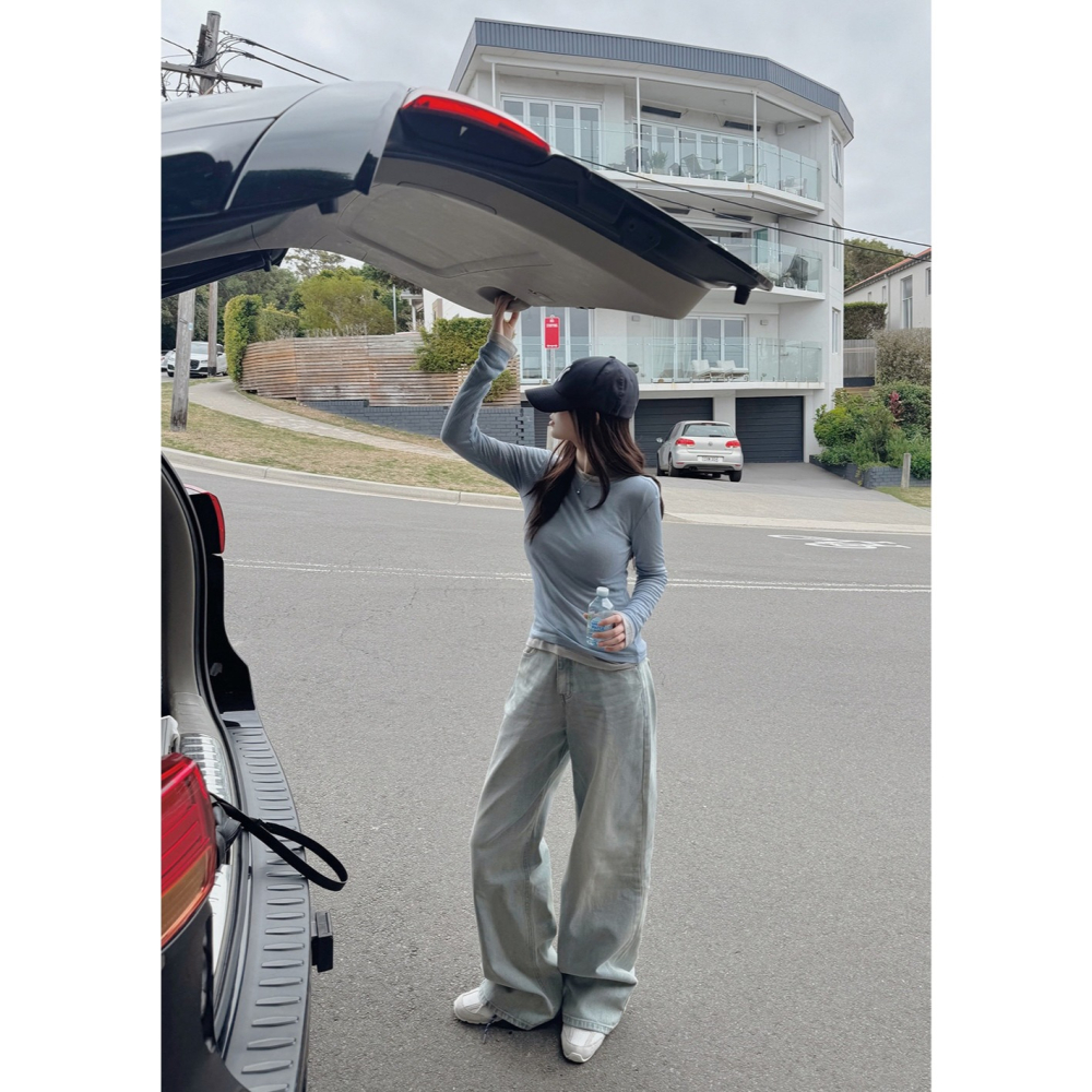 正韓製Today寬版牛仔褲 pants / slowand 와이드업 투데이 데님팬츠-細節圖5