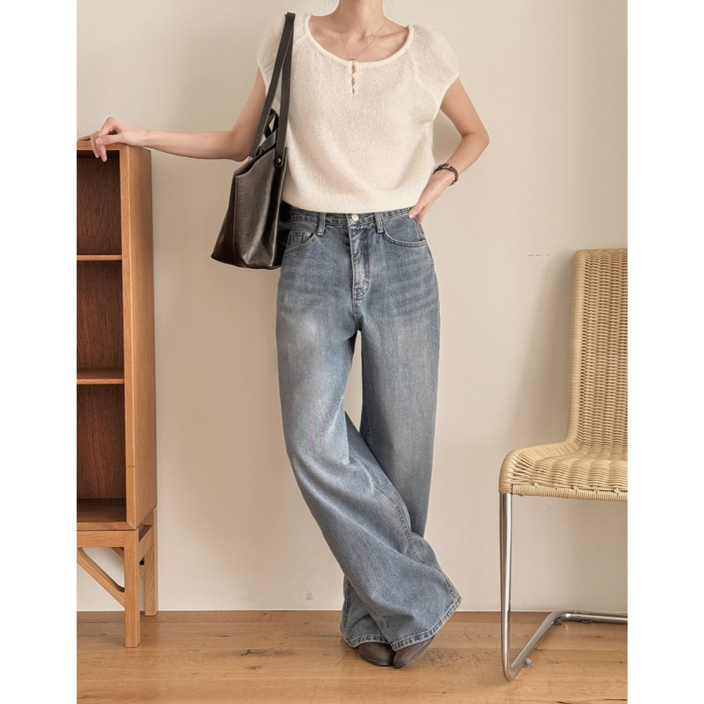 正韓製Today寬版牛仔褲 pants / slowand 와이드업 투데이 데님팬츠-細節圖8