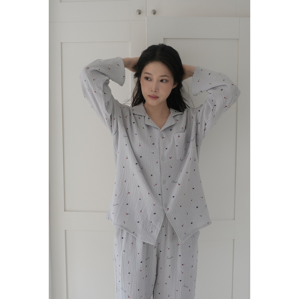 juuneedu 水果睡衣 J’eu 체리 요루면 파자마 잠옷 세트-細節圖2