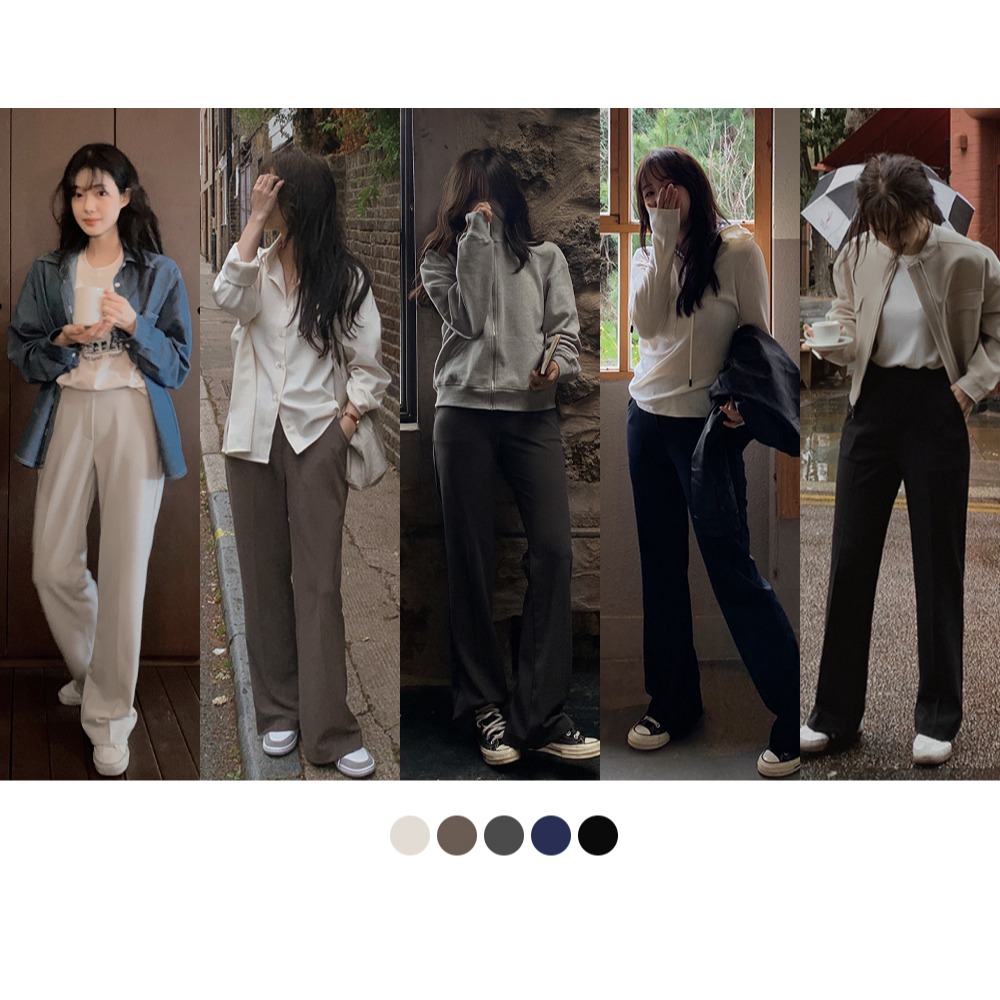 一般/夏天厚度 正韓製人生修身靴型褲 pants / slowand 마켓 세미부츠컷 트레이닝슬랙스-細節圖2