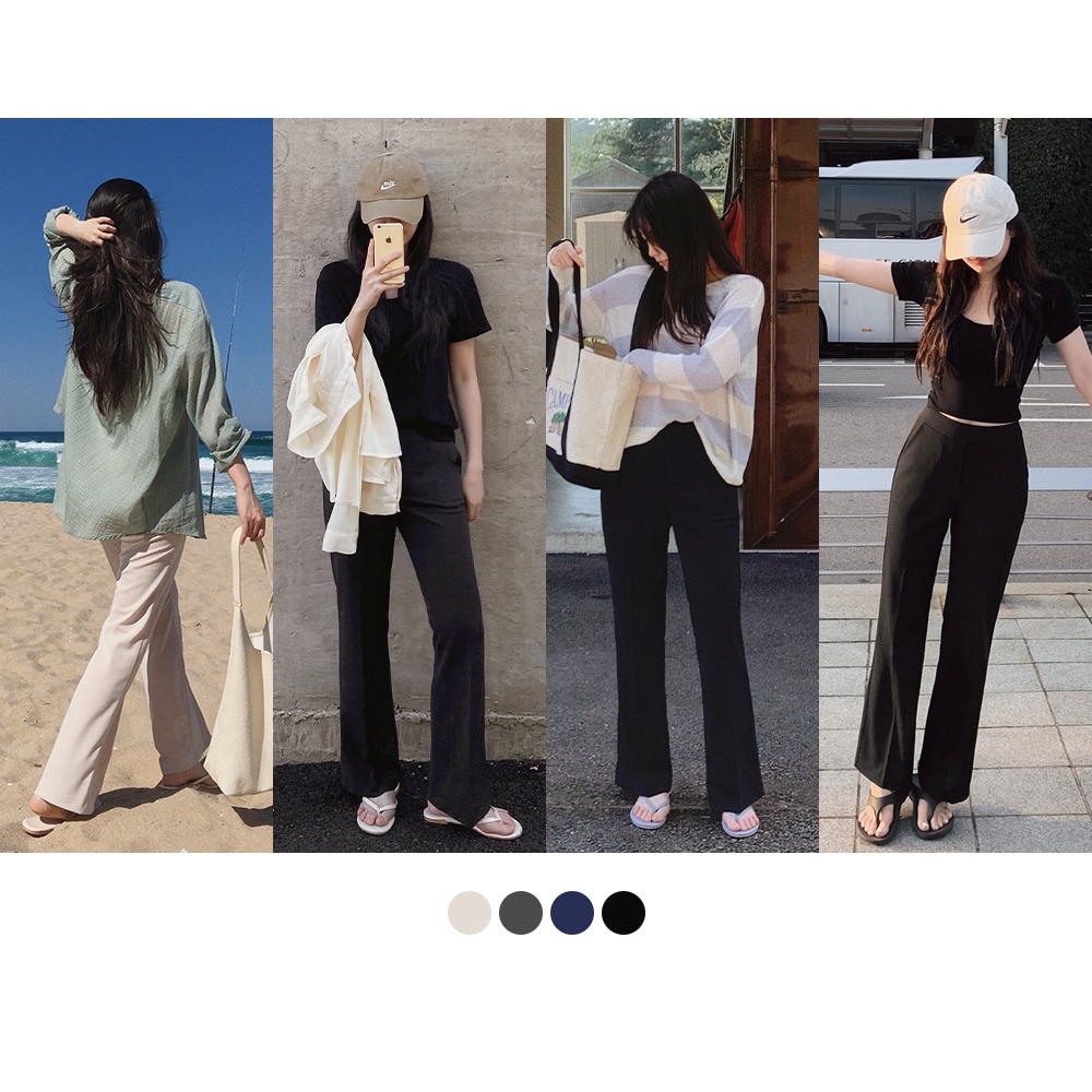 一般/夏天厚度 正韓製人生修身靴型褲 pants / slowand 마켓 세미부츠컷 트레이닝슬랙스-細節圖3