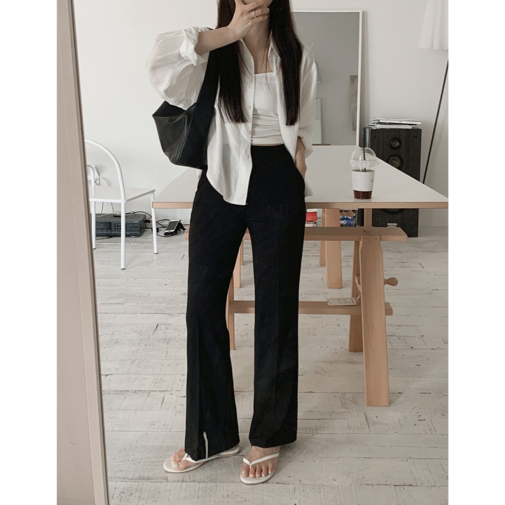 一般/夏天厚度 正韓製人生修身靴型褲 pants / slowand 마켓 세미부츠컷 트레이닝슬랙스-細節圖6
