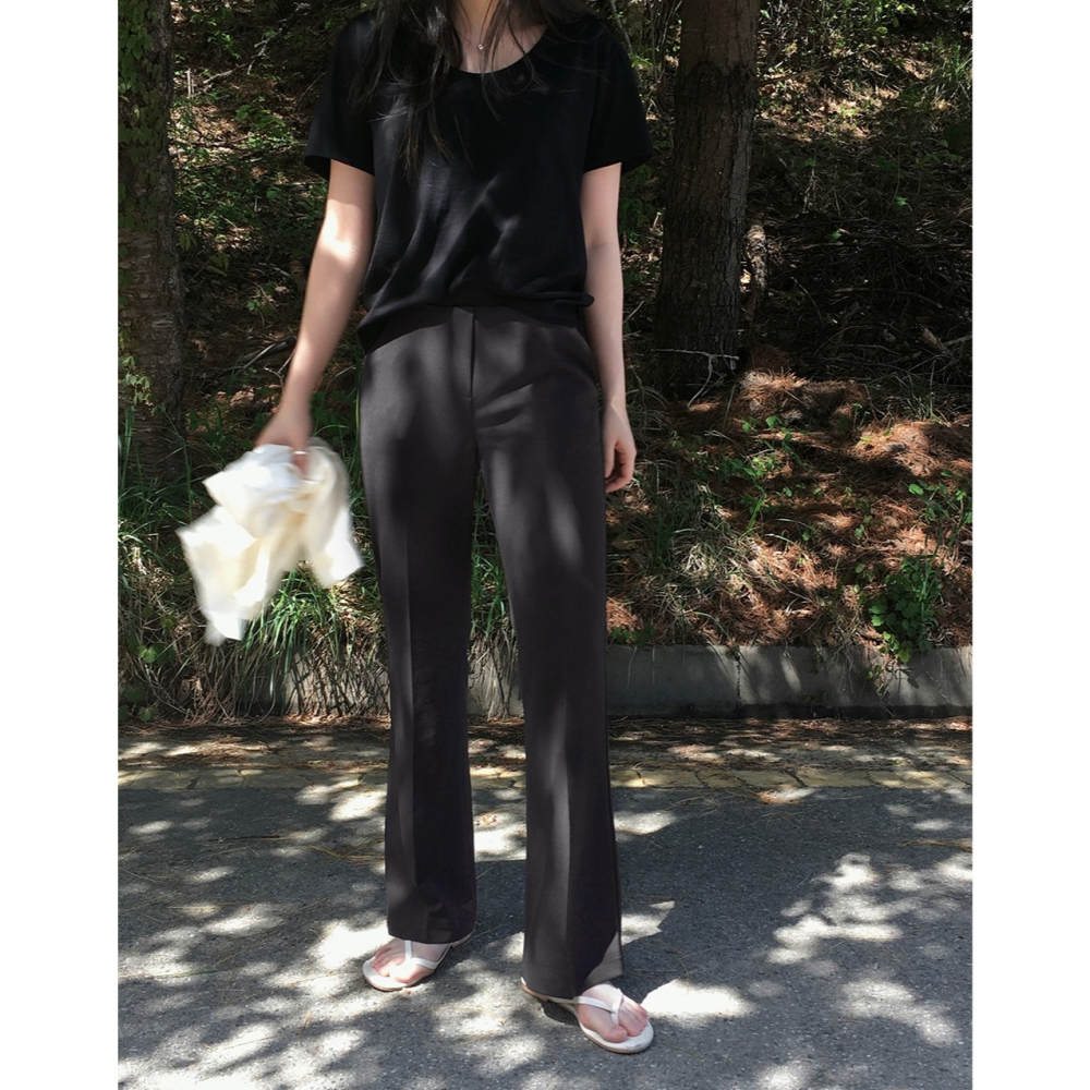 一般/夏天厚度 正韓製人生修身靴型褲 pants / slowand 마켓 세미부츠컷 트레이닝슬랙스-細節圖8