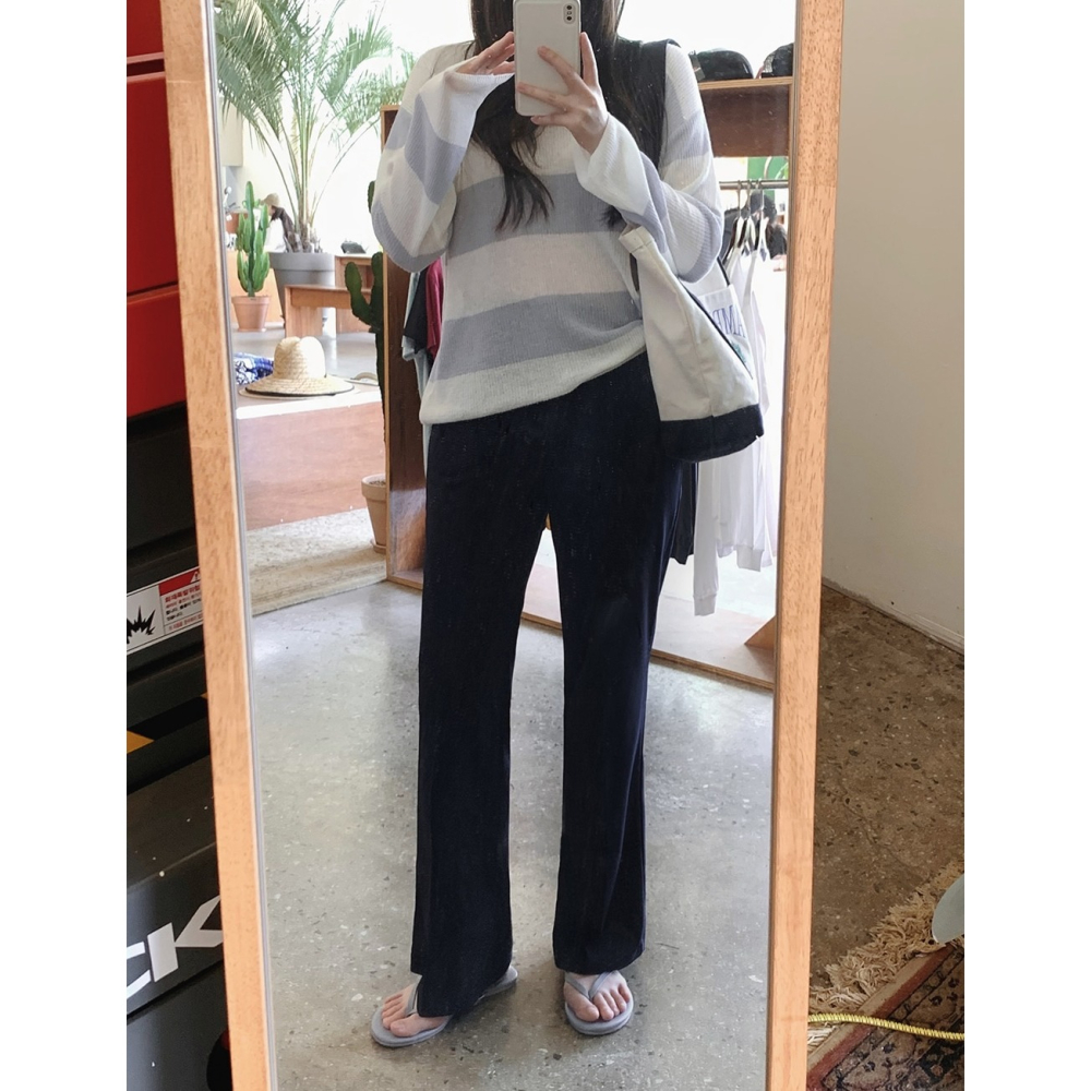 一般/夏天厚度 正韓製人生修身靴型褲 pants / slowand 마켓 세미부츠컷 트레이닝슬랙스-細節圖9