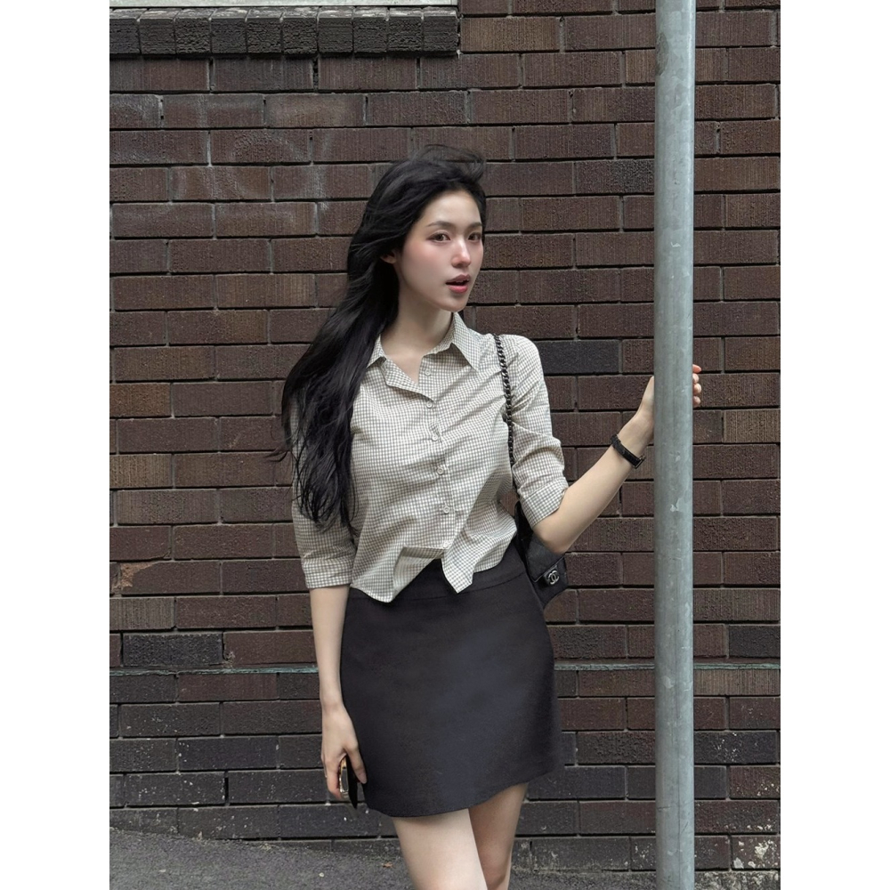 格紋/條紋 正韓製雙款線條感修身襯衫 / slowand 투타입 라인무드 슬림핏셔츠-細節圖5