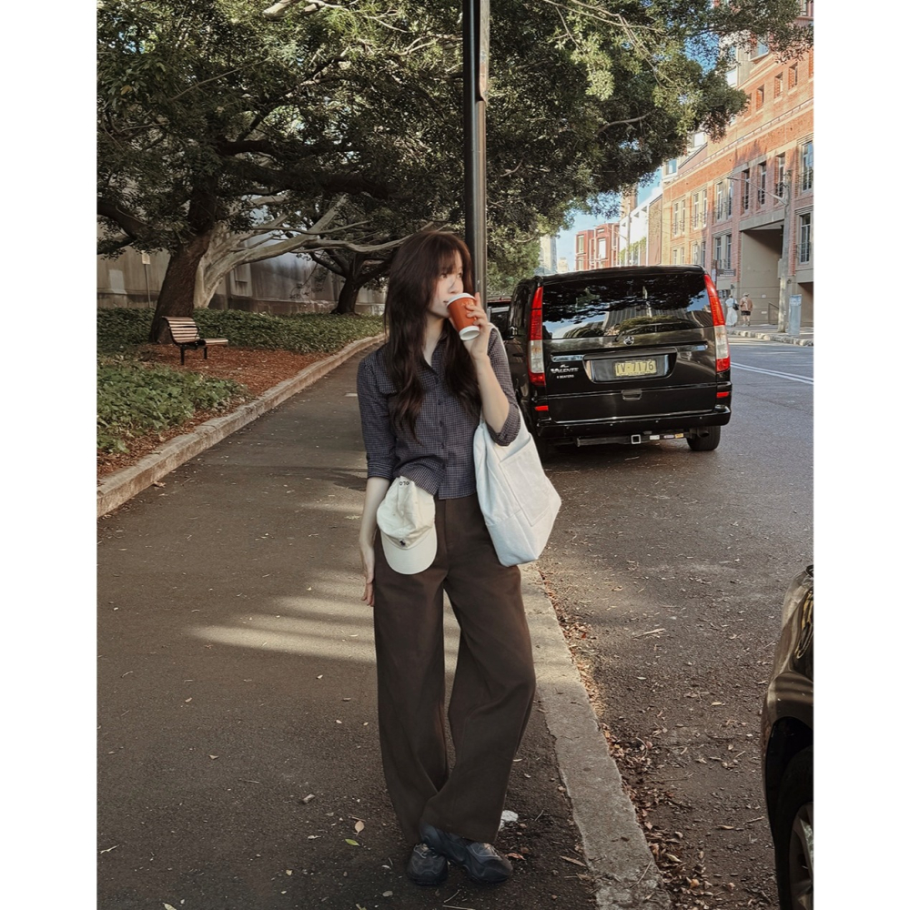 格紋/條紋 正韓製雙款線條感修身襯衫 / slowand 투타입 라인무드 슬림핏셔츠-細節圖7