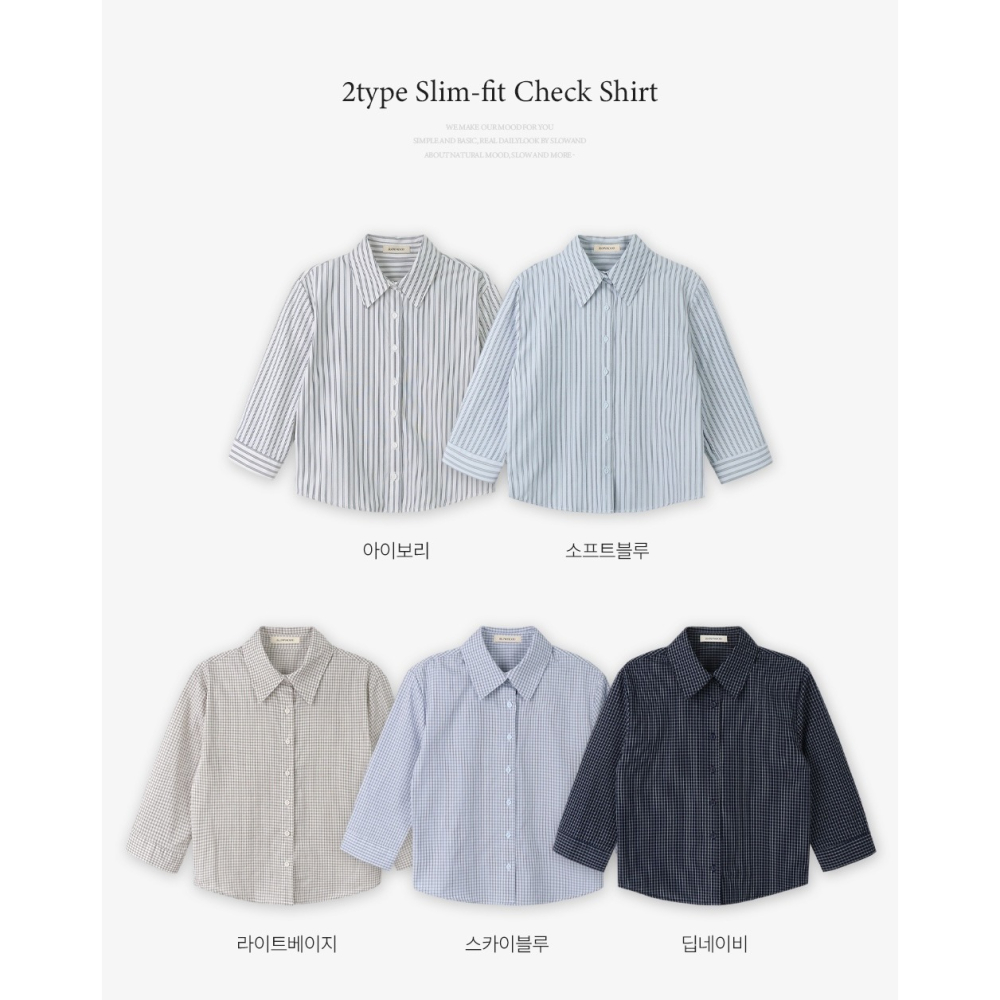 格紋/條紋 正韓製雙款線條感修身襯衫 / slowand 투타입 라인무드 슬림핏셔츠-細節圖10