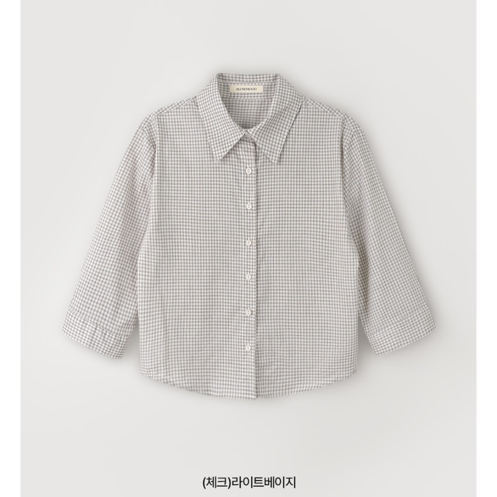格紋/條紋 正韓製雙款線條感修身襯衫 / slowand 투타입 라인무드 슬림핏셔츠-規格圖11