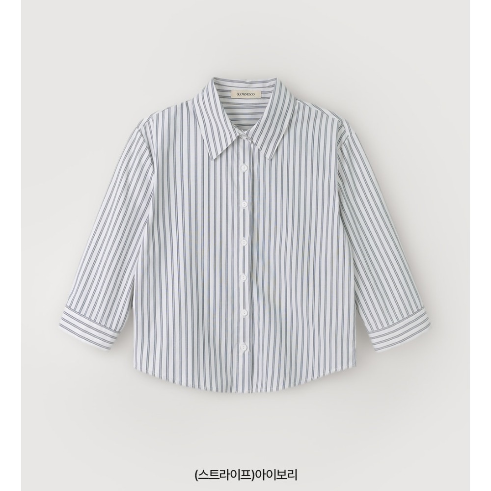 格紋/條紋 正韓製雙款線條感修身襯衫 / slowand 투타입 라인무드 슬림핏셔츠-規格圖11