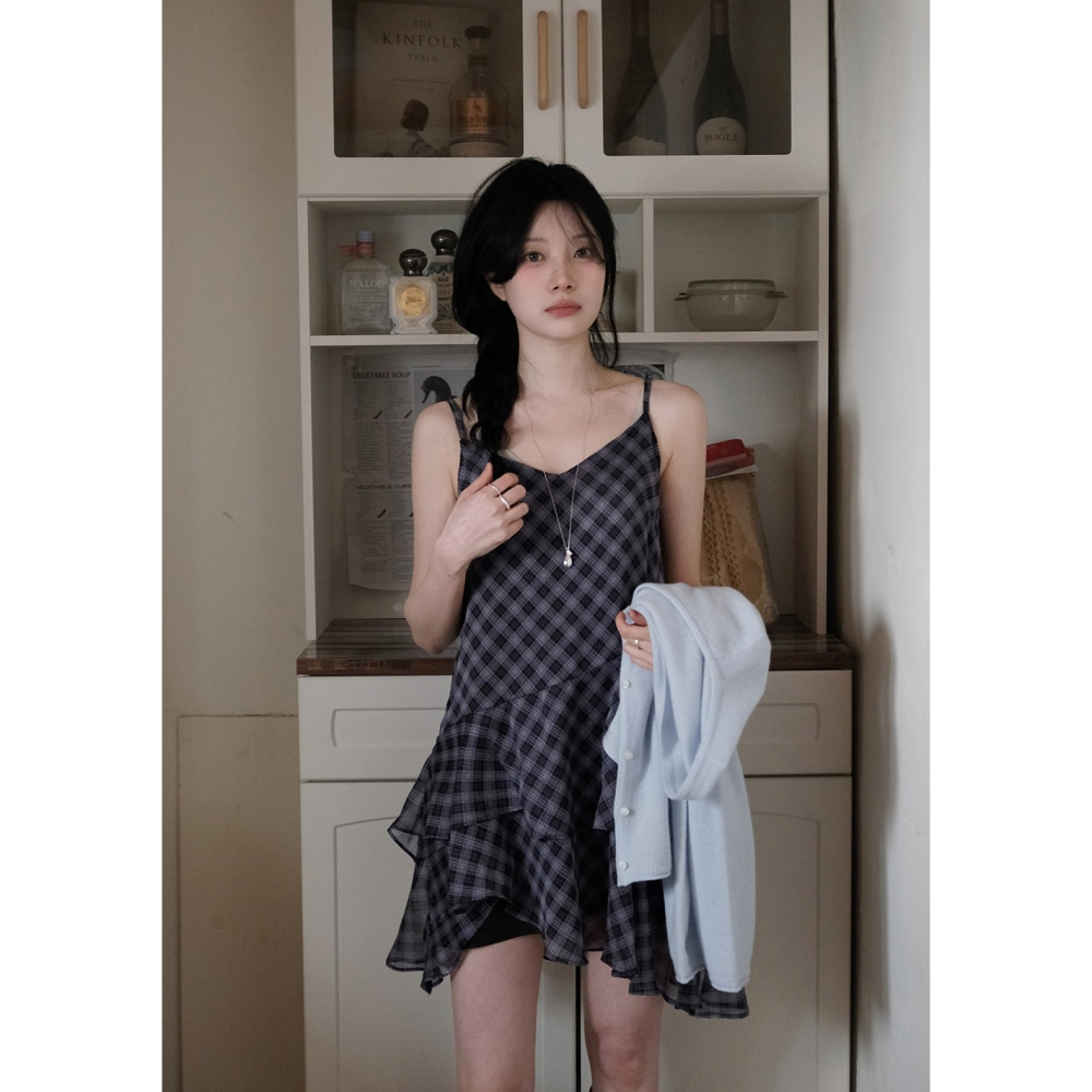 層疊雪紡細肩帶洋裝 dress / slowand 티커 쉬폰레이스 뷔스티에 원피스-細節圖3