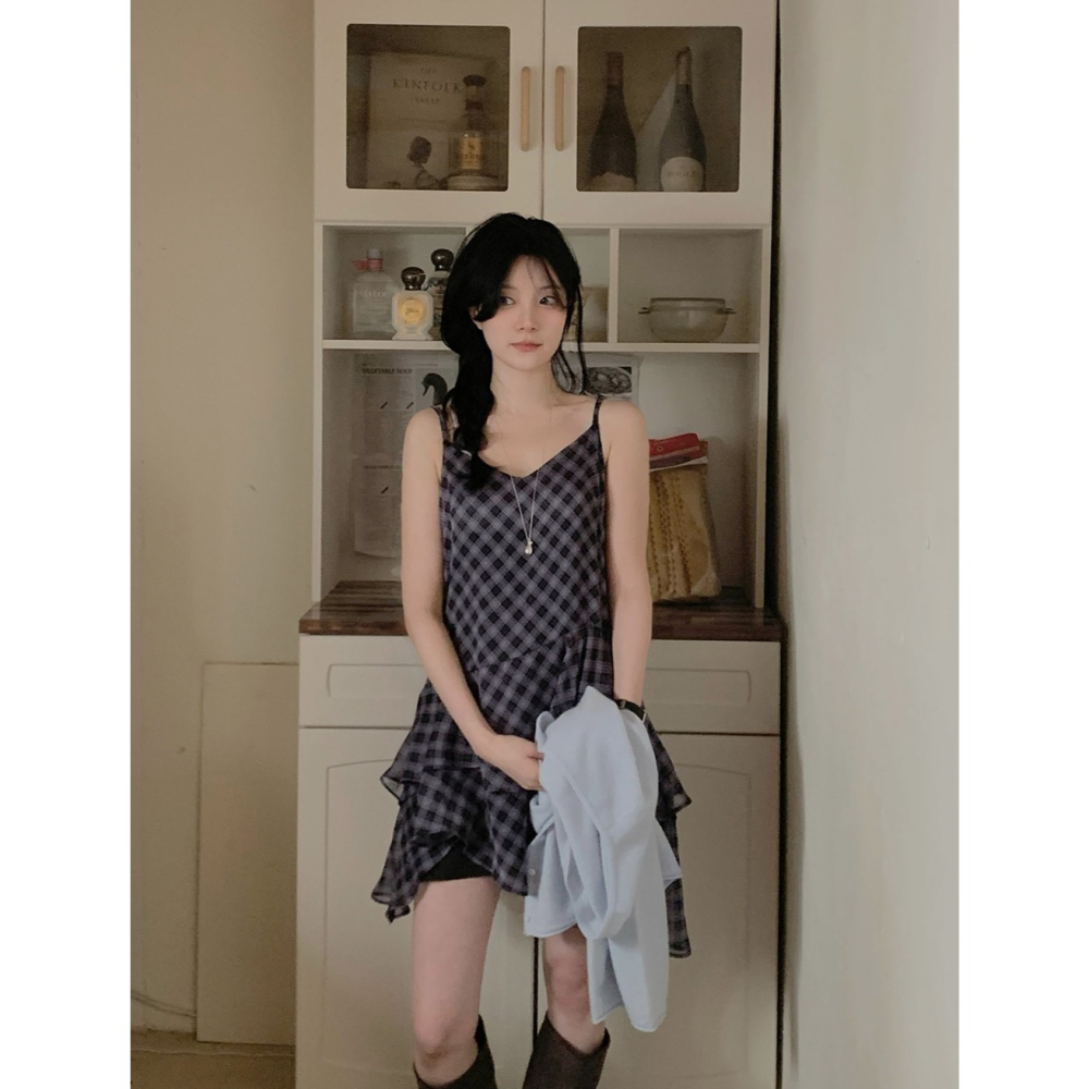 層疊雪紡細肩帶洋裝 dress / slowand 티커 쉬폰레이스 뷔스티에 원피스-細節圖8