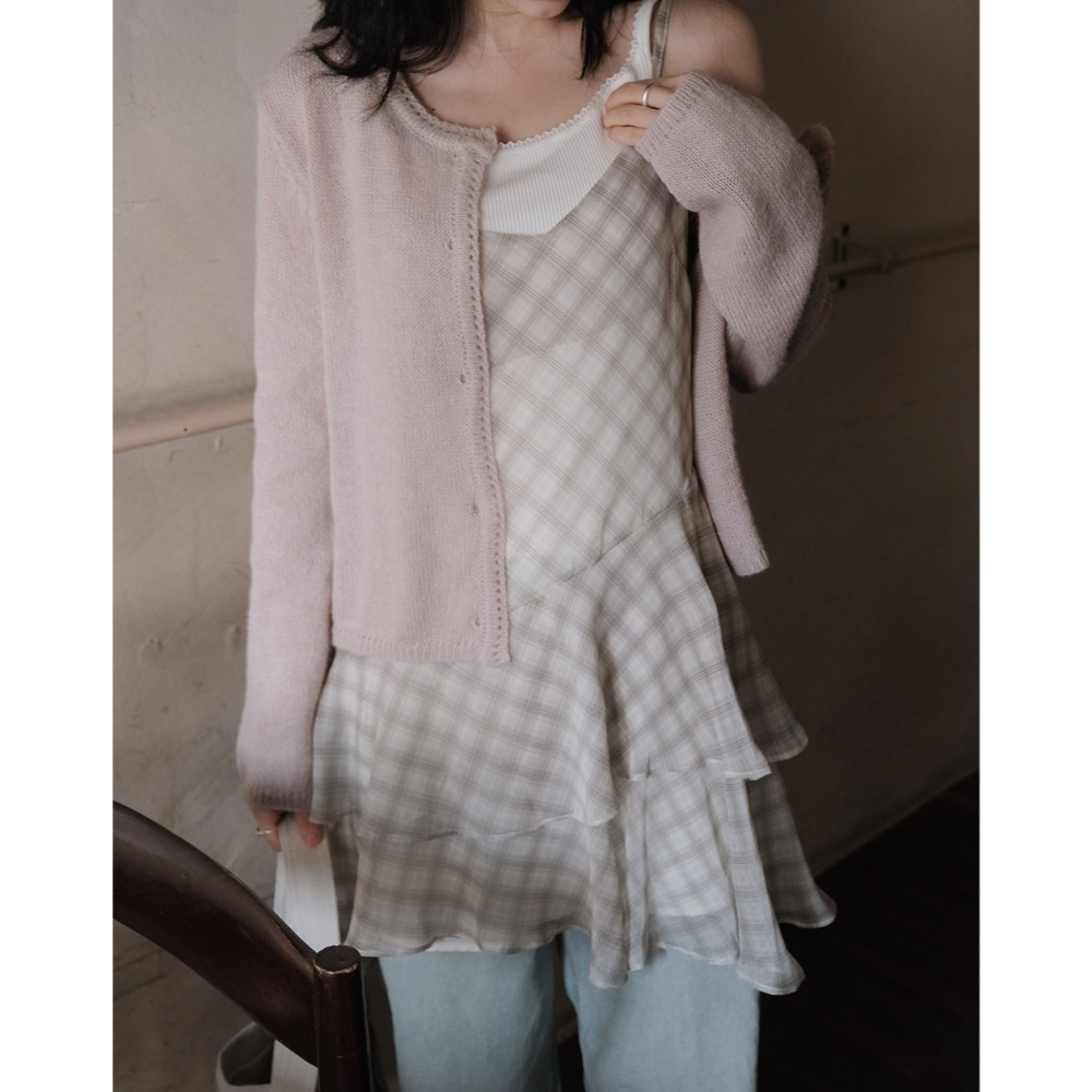 層疊雪紡細肩帶洋裝 dress / slowand 티커 쉬폰레이스 뷔스티에 원피스-細節圖9