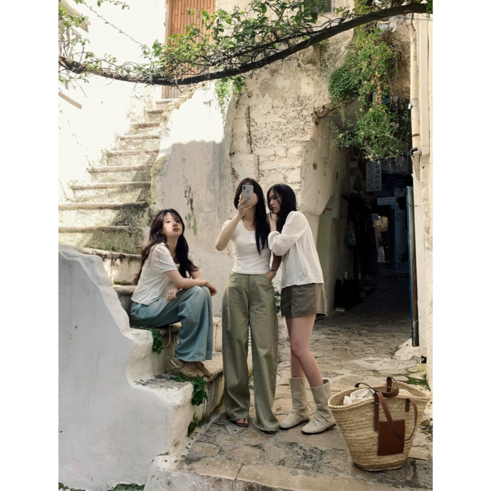 鏤空雕花短袖上衣 / slowand 들꽃 잔펀칭 티블라우스-細節圖3